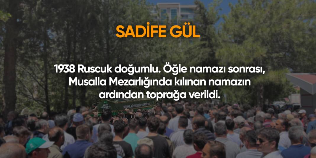 Konya'da bugün vefat edenler | 1 Eylül 2025 11